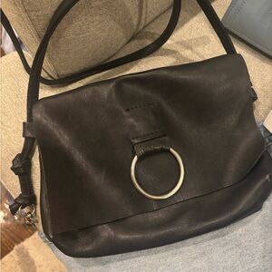 Elegant Black Leather Shoulder Bag
